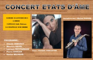 Concert with pianist Varduhi Yeritsyan and saxophonist Michel Supera